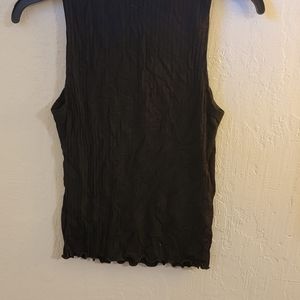 Ribbed collared tank top